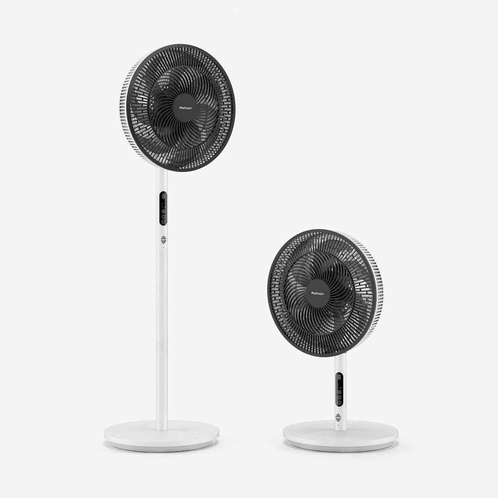 AirFlo™ Slim 43" Hybrid Pedestal Fan - Ultra- Quiet Air Circulator - White/Black