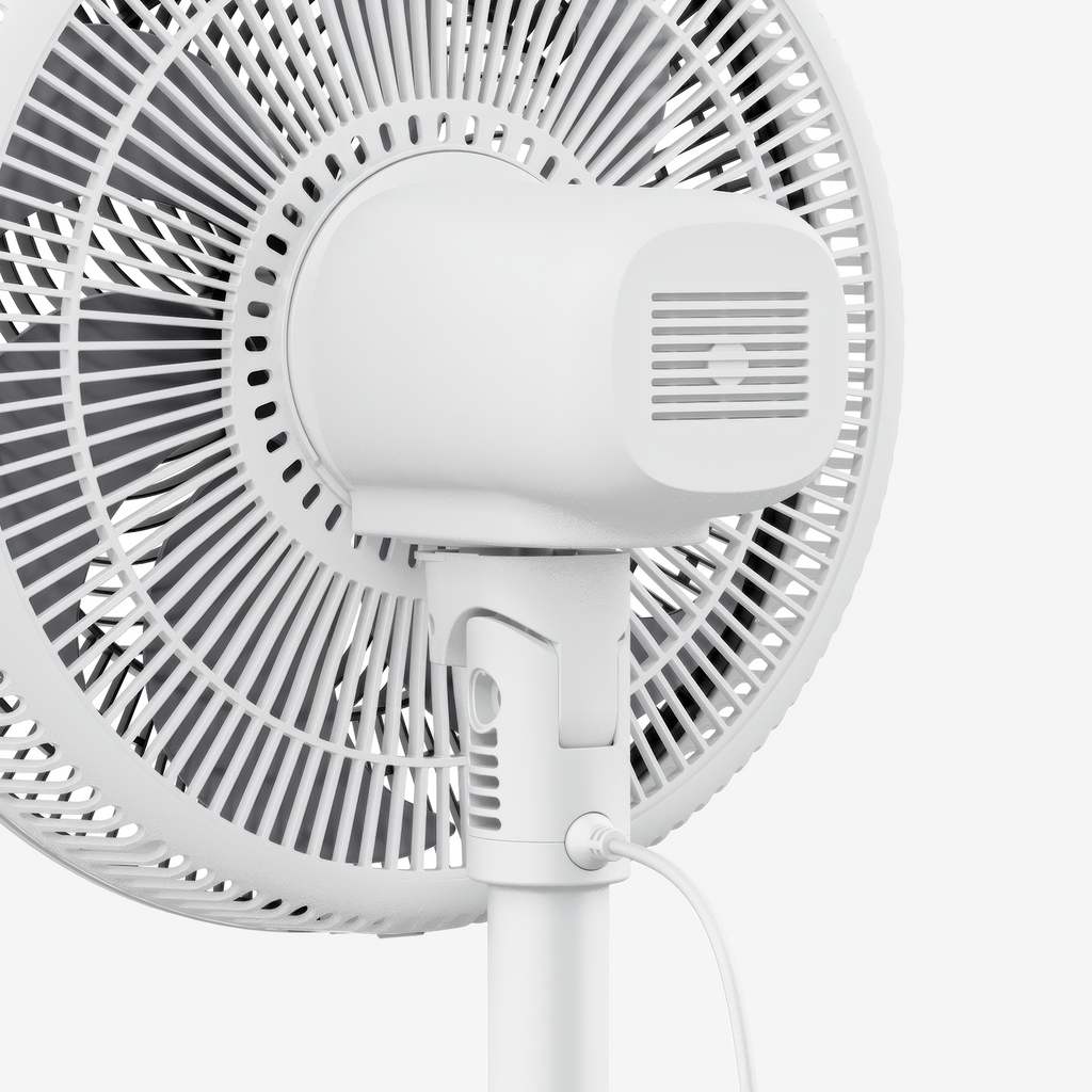AirFlo™ Slim 43" Hybrid Pedestal Fan - Ultra- Quiet Air Circulator - White/Grey