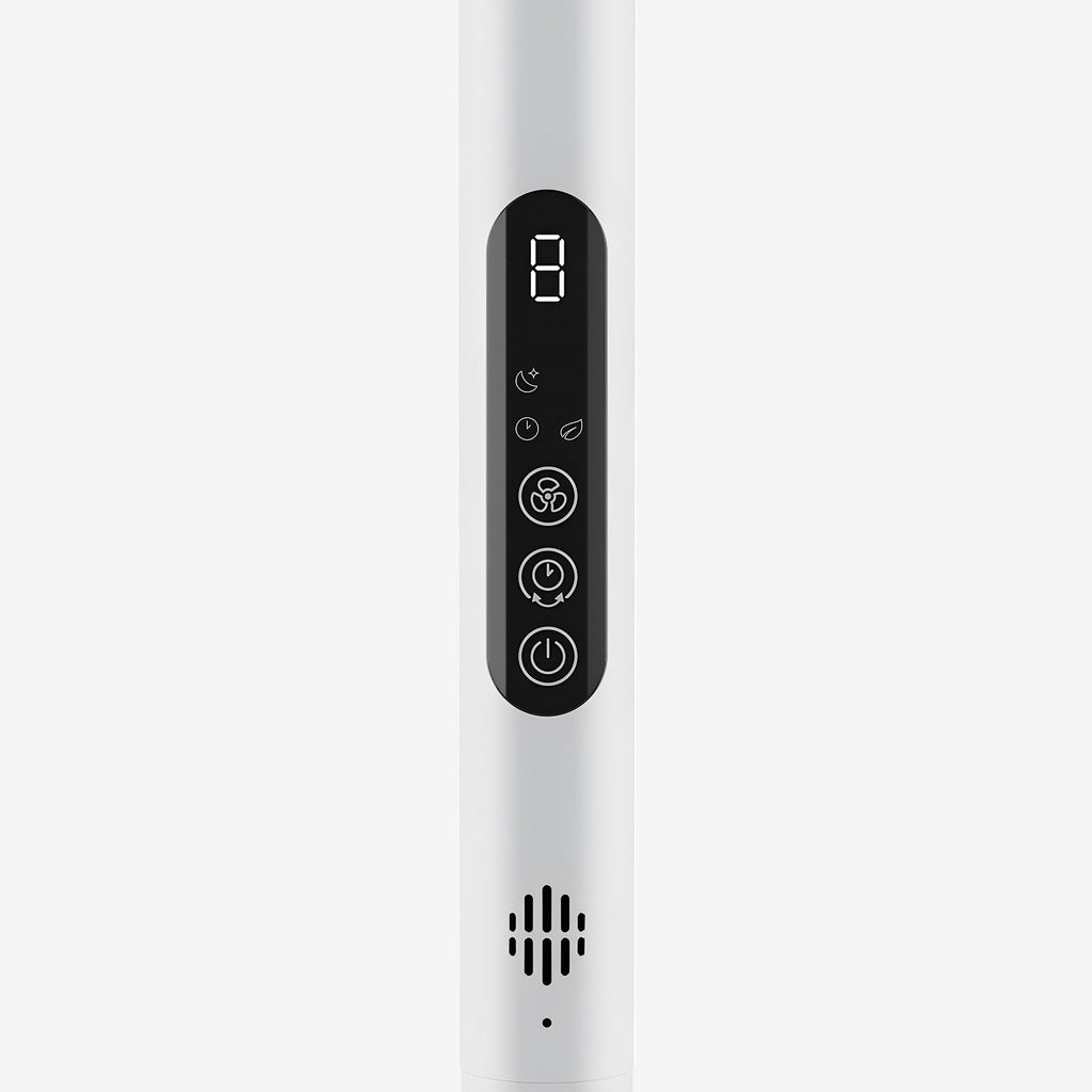 AirFlo™ Slim 43" Hybrid Pedestal Fan - Ultra- Quiet Air Circulator - White/Black