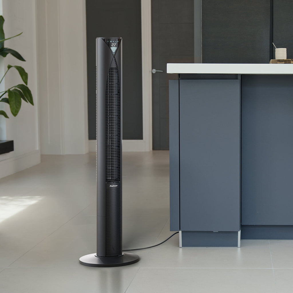 Refurbished - 46" Oscillating Tower Fan Black