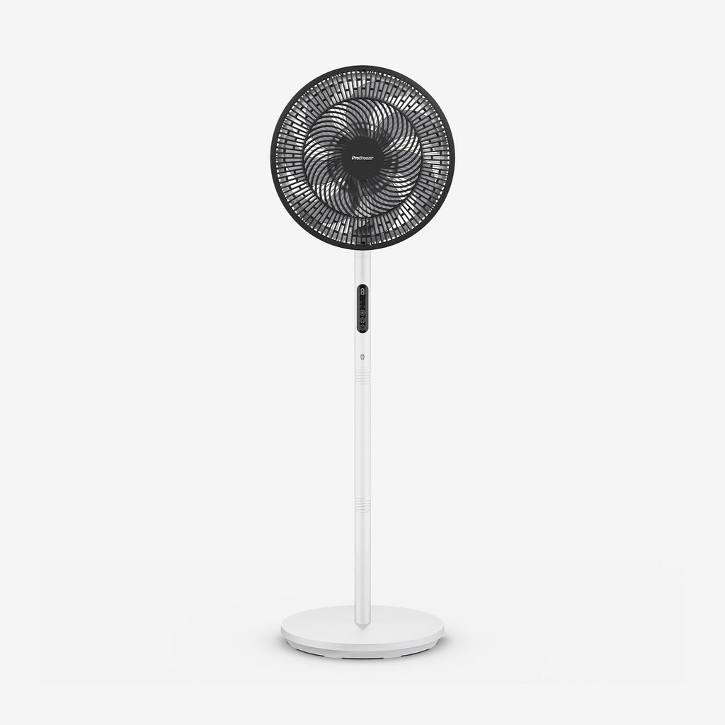 AirFlo™ Slim 43" Hybrid Pedestal Fan - Ultra- Quiet Air Circulator - White/Black