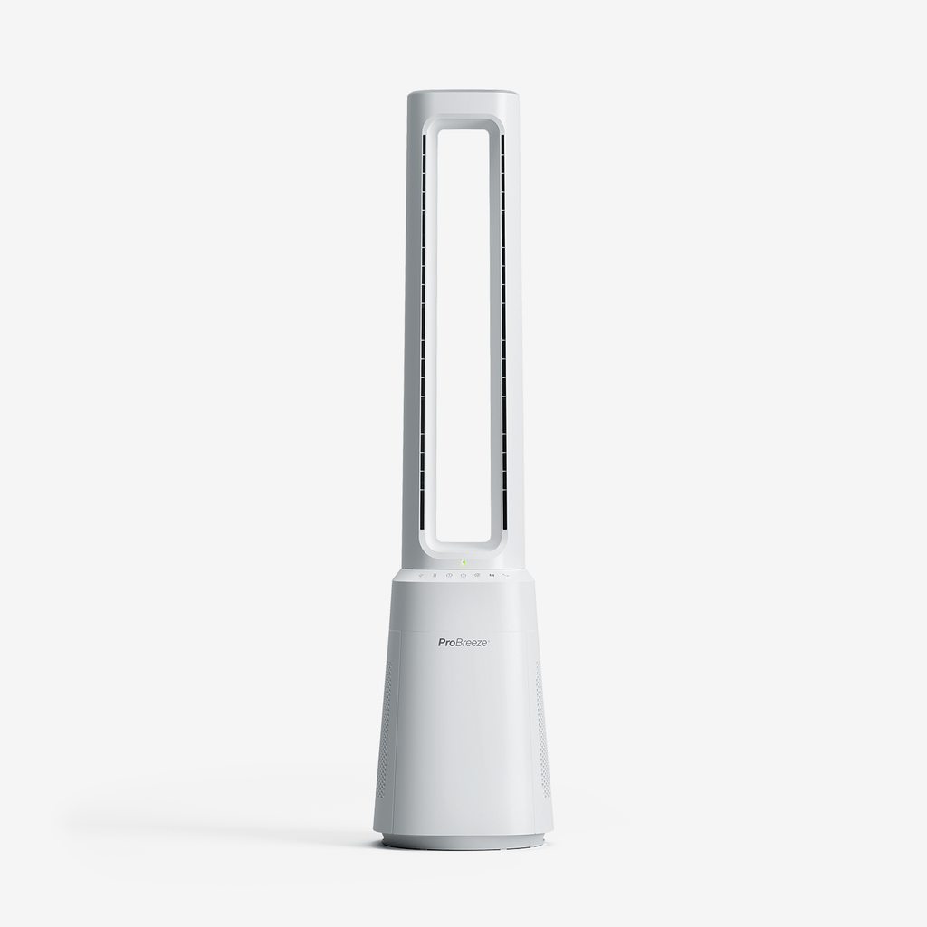 Refurbished - OmniAir 41" Premium Bladeless Tower Fan and Air Purifier - White