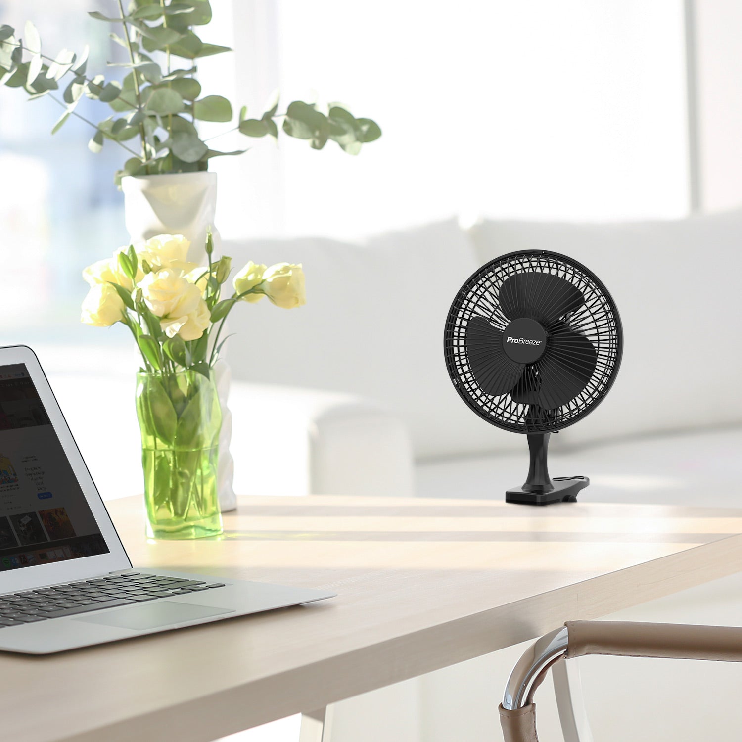 Refurbished - 6" Mini Clip Fan - Ultra Quiet & High Power - Black