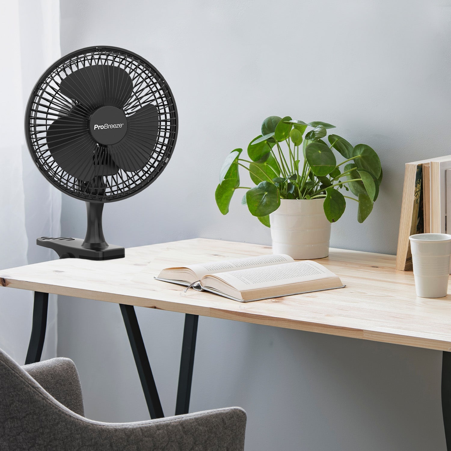Refurbished - 6" Mini Clip Fan - Ultra Quiet & High Power - Black