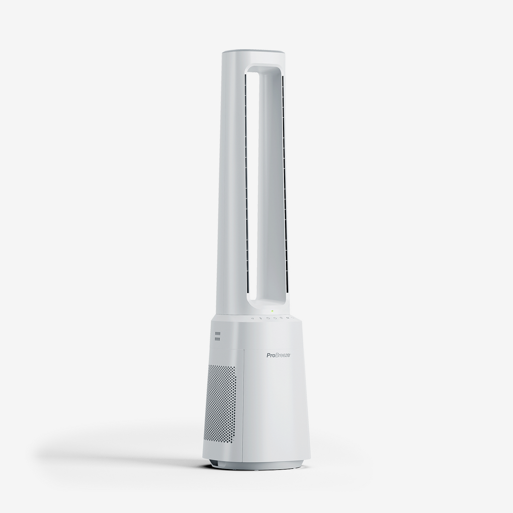 OmniAir 41" Premium Bladeless Tower Fan and Air Purifier - White