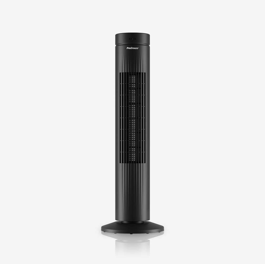30" Oscillating Tower Fan with Touch Panel - Black