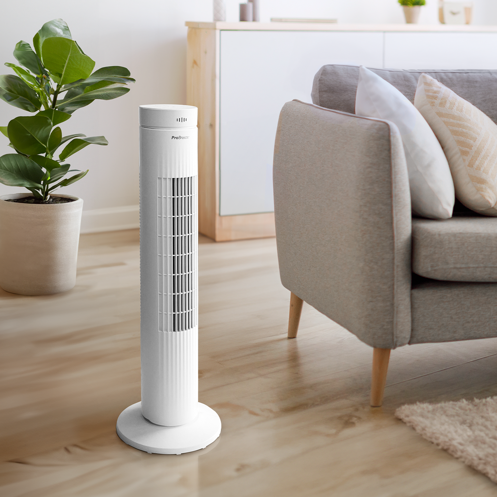 Refurbished - 30" Oscillating Tower Fan with Touch Panel - White