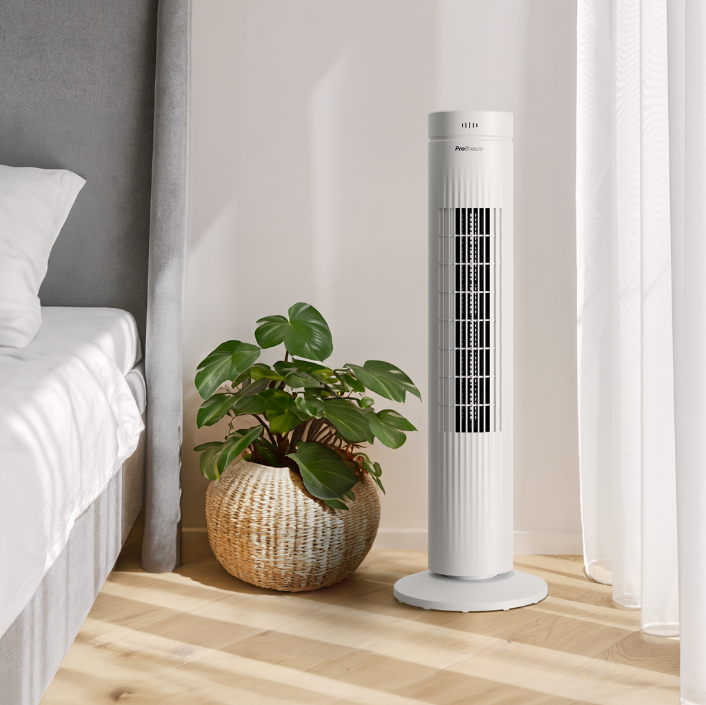 Refurbished - 30" Oscillating Tower Fan with Touch Panel - White