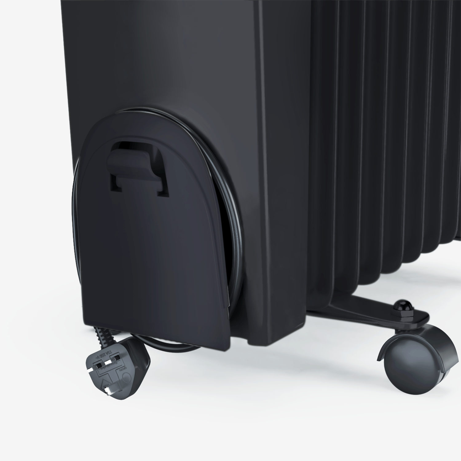 2500W Oil Filled Radiator Heater with 11 Fins - Black