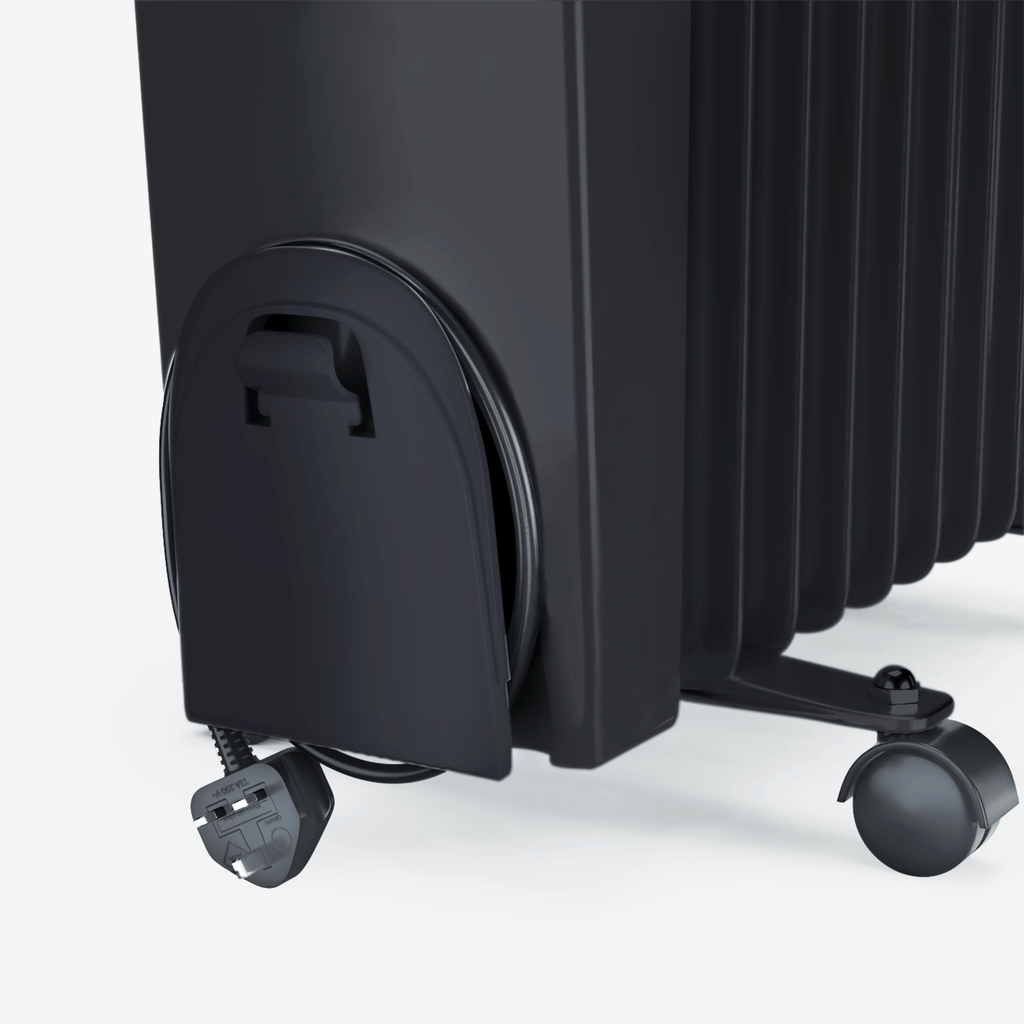 Refurbished - 2500W Oil Filled Radiator with 11 Fins - Black
