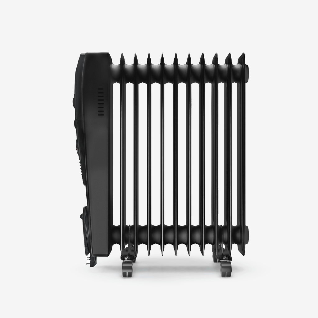 2500W Oil Filled Radiator Heater with 11 Fins - Black