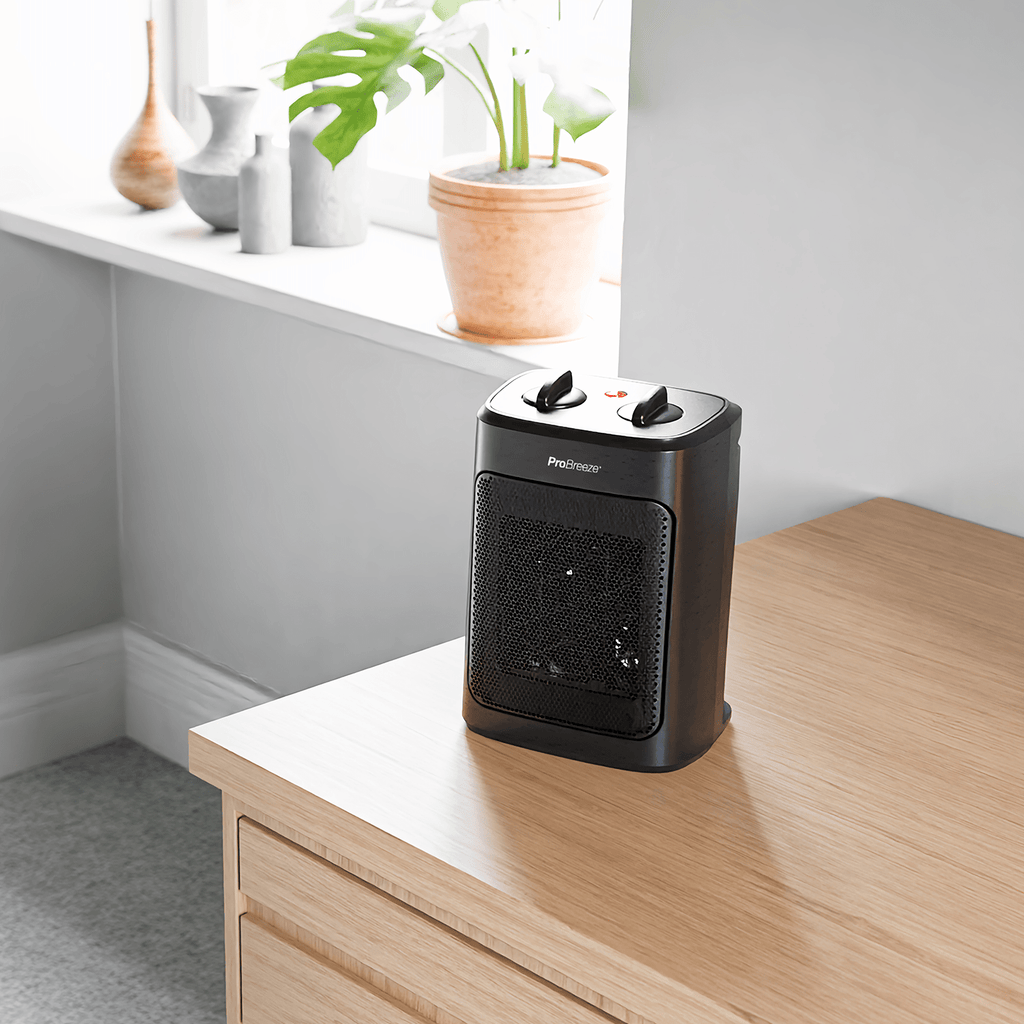 Refurbished - 2000W Mini Ceramic Fan Heater - Black