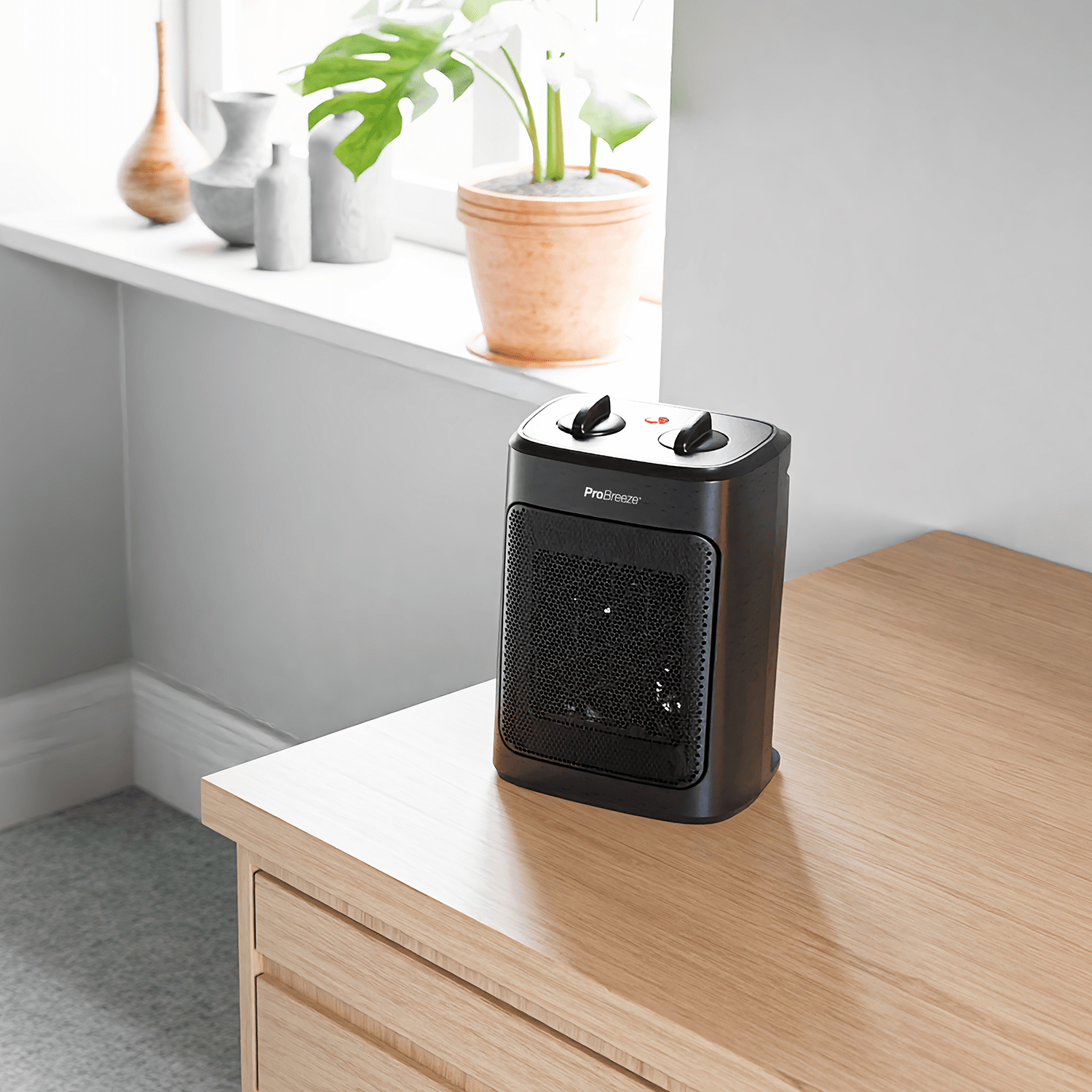 Refurbished - 2000W Mini Ceramic Fan Heater - Black