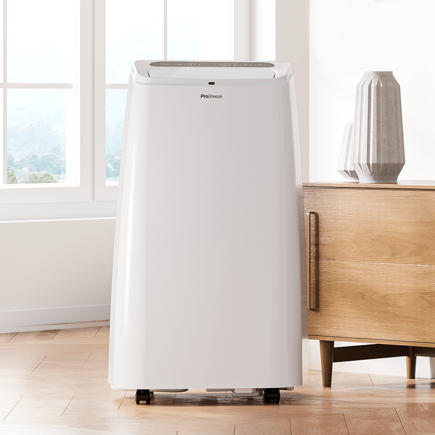 Refurbished -12,000 BTU 4-in-1 Portable Air Conditioner, Heater with Dehumidification Function - Smart Wifi App